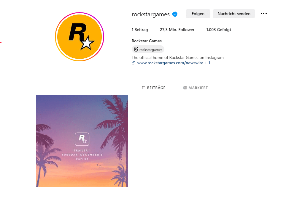 erste GTA 6 Teaser - Instagramm